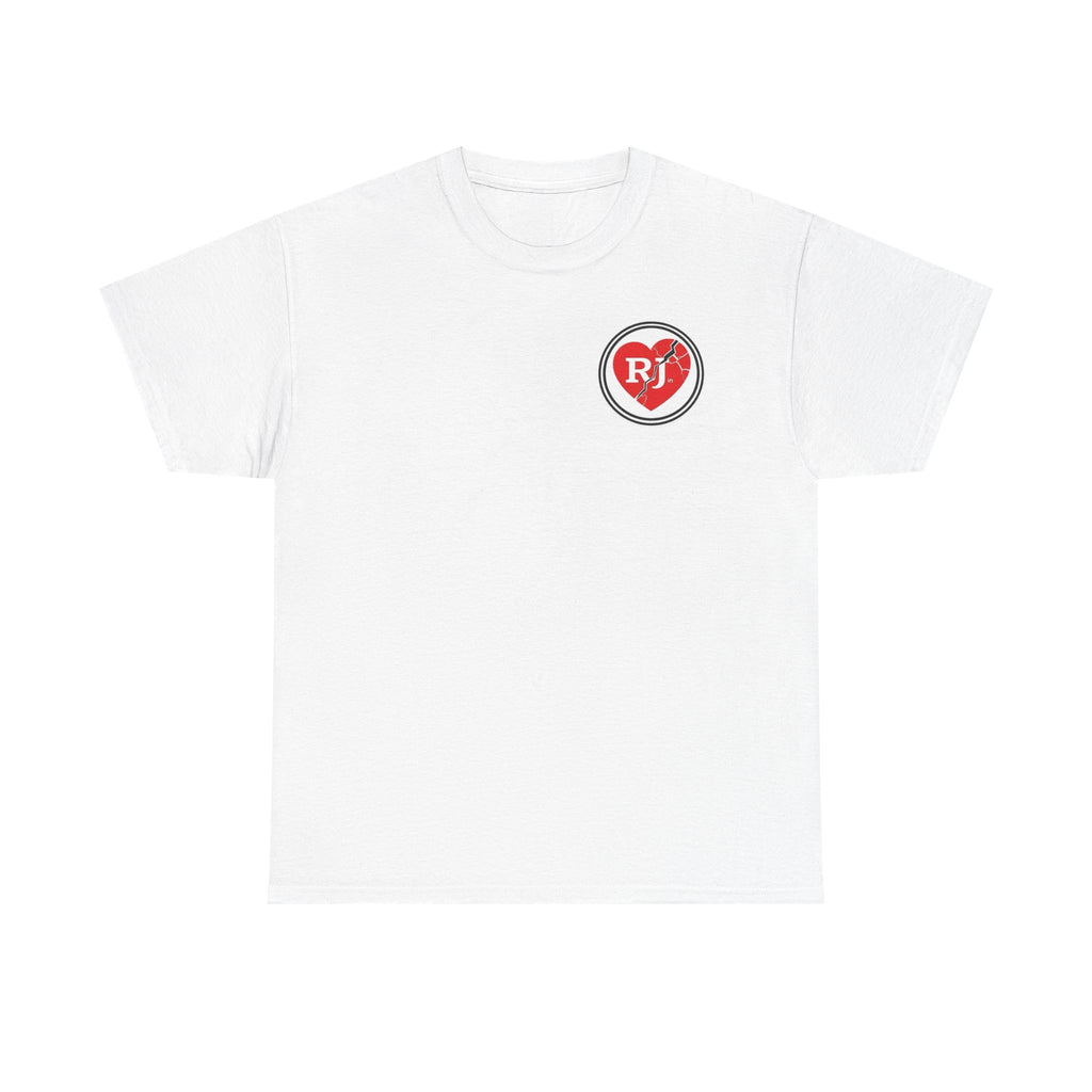 RJ Heart Logo T‑Shirt — Small Front Chest Graphic Tee